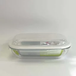 ظرف نگهدارنده شیشه ای بیضی دربدار مدل الوان