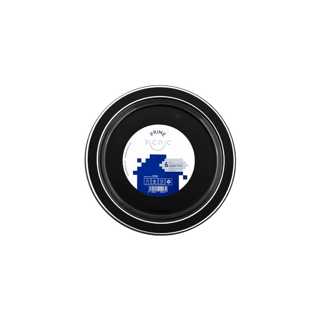 بشقاب و پیش دستی الماس دایره متالیک -پیکنیک پرایم