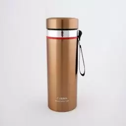 فلاسک کمر استیل رنگ قهوه ای