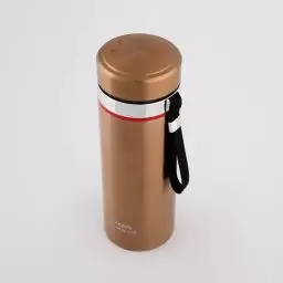 فلاسک مدل کمر استیل رنگ قهوه ای