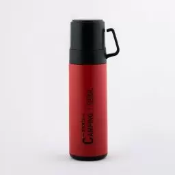 فلاسک مدل قلمی رنگ قرمز فنجان دار