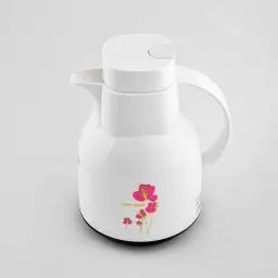 فلاسک شیشه دار رنگ سفید درب دار