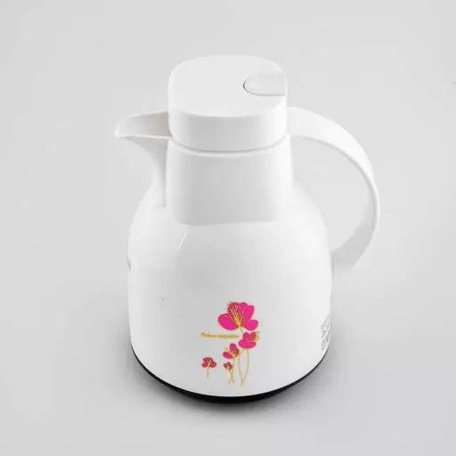 فلاسک شیشه دار رنگ سفید درب دار