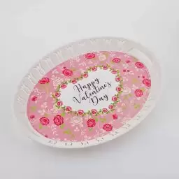 سینی بیضی گل دار