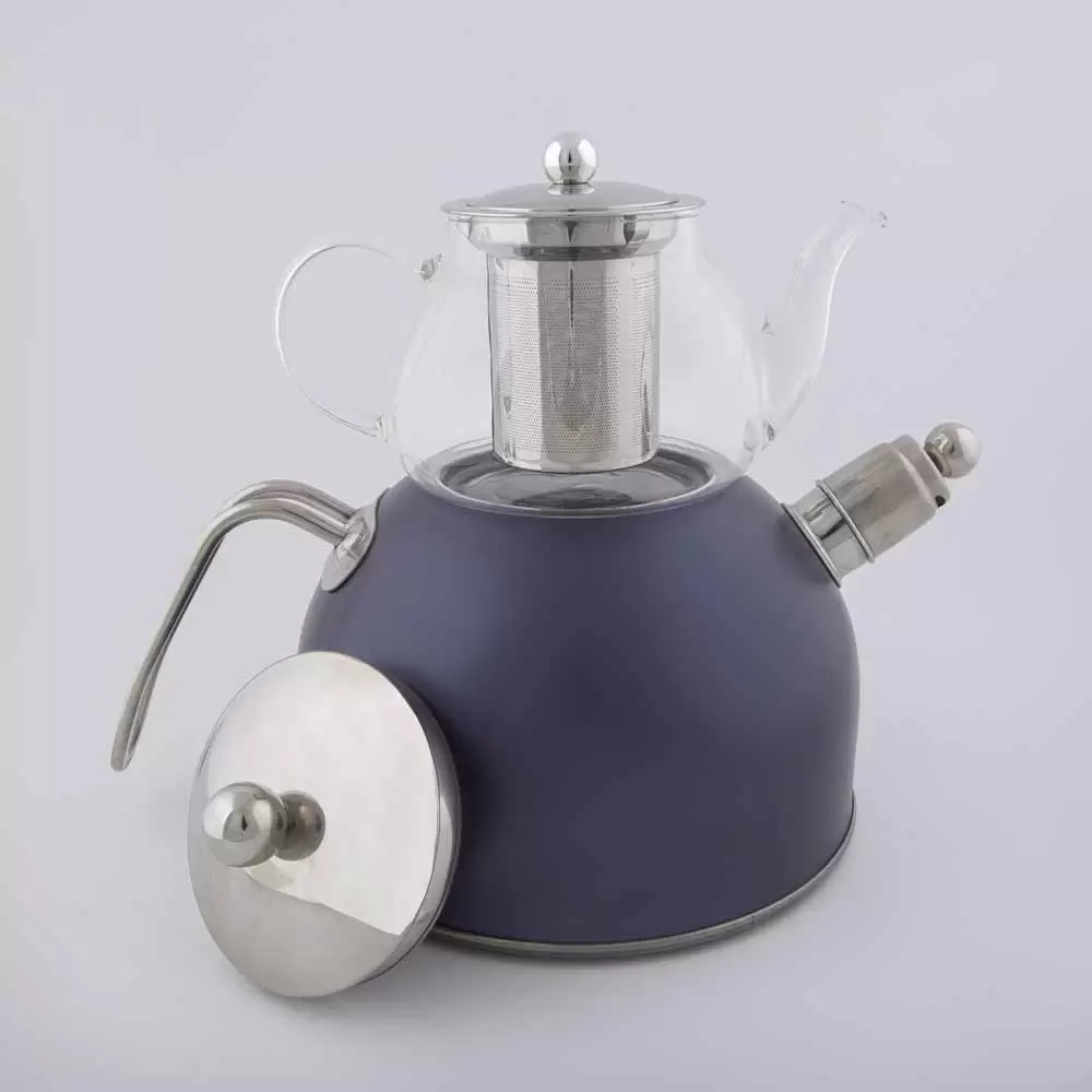 کتری قوری رنگ سرمه ای