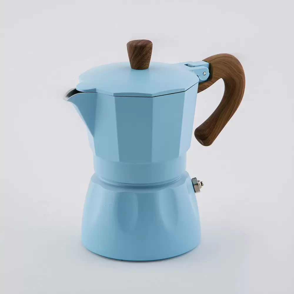 قهوه جوش طرح سه کاپ رنگ ابی