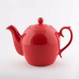 قوری رنگ قرمز ساده دسته دار