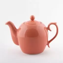 قوری رنگ گوجه ای ساده دسته دار