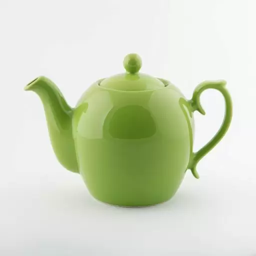 قوری رنگ سبز مدل ساده دسته دار