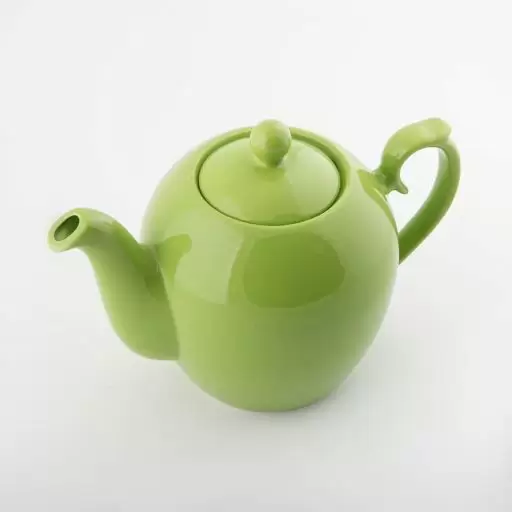 قوری رنگ سبز ساده دسته دار