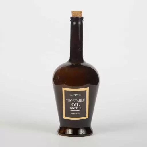 بطری قهوه ای شیشه ای (نمای رو به رو)