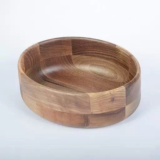کاسه طرح چوبی بیضی شکل لبه دار