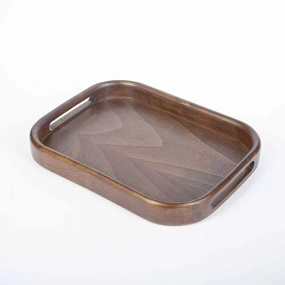 سینی مدل چوبی دسته دار لبه بلند