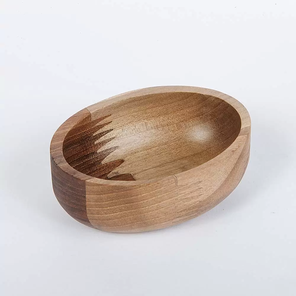 کاسه بیضی مدل چوبی رنگ روشن