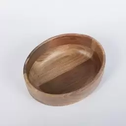 کاسه بیضی سایز 17 چوبی لبه دار