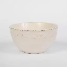 کاسه طرح برجسته رنگ کرمی