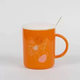 ماگ شکل رخ رنگ نارنجی
