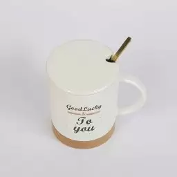 ماگ دو رنگ همراه با قاشق