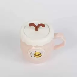 ماگ طرح زنبور رنگ گلبهی