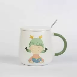 ماگ سفید طرح دختر مدرس