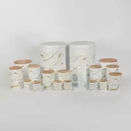 سرویس اشپز خانه مدل 18 پارچه رنگ سفید درب چوبی