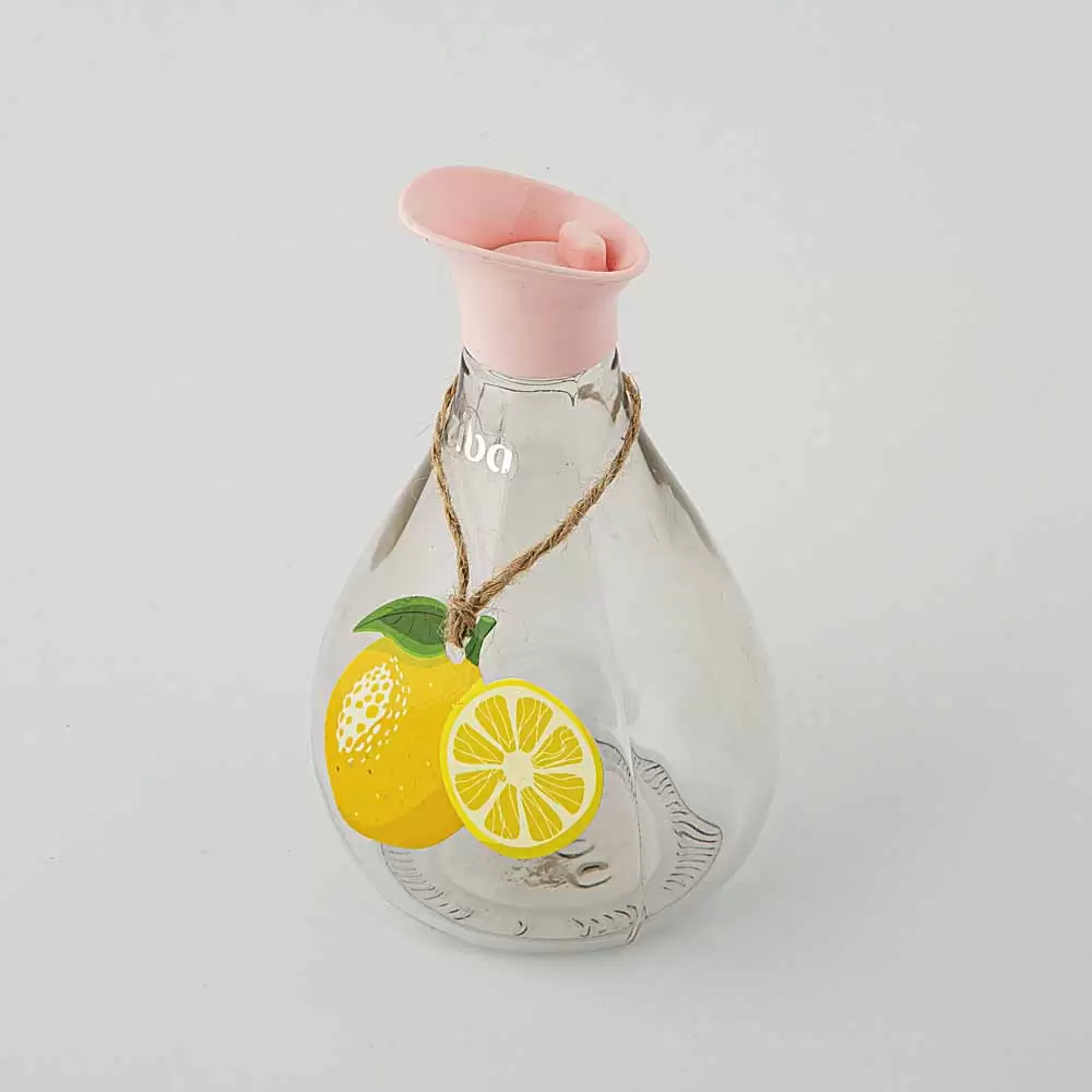 ابلیمو خوری مدل شیشه ای رنگ گلبهی سایز 3