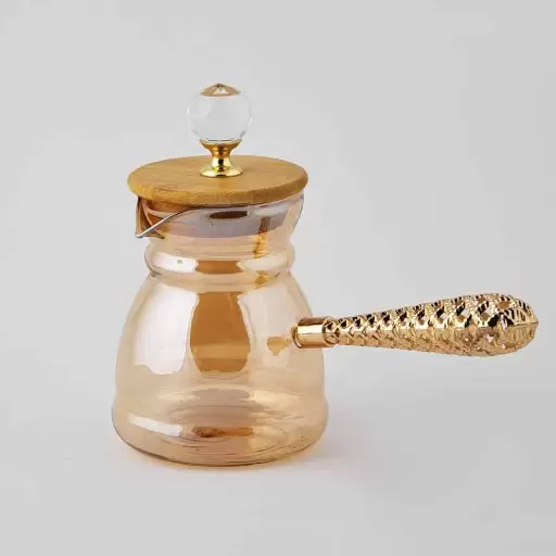 شیرجوش مدل شیشه ای دسته مسی