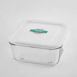 ظرف نگهدارنده مربع طرح شیشه ای رنگ سفید