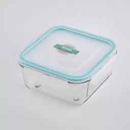ظرف نگهدارنده مربع طرح شیشه ای رنگ سبز
