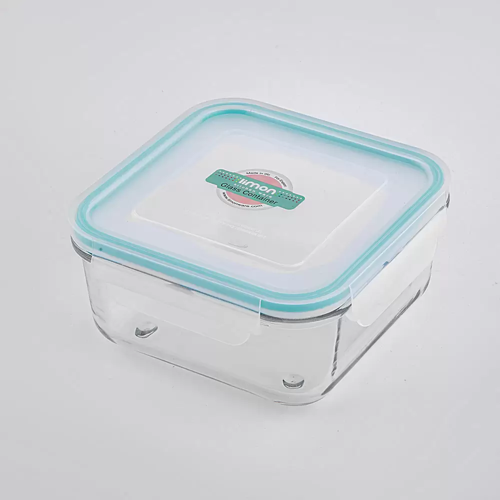 ظرف نگهدارنده مربع طرح شیشه ای رنگ سبز