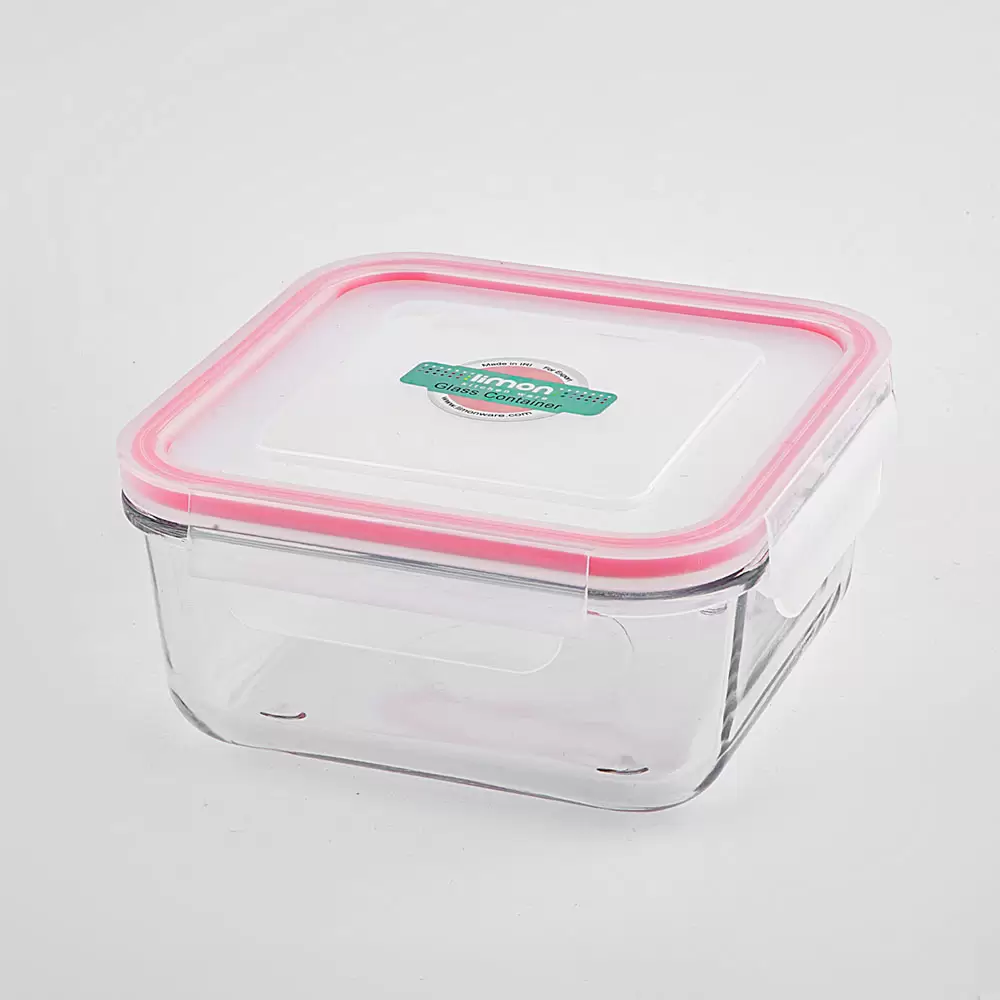 ظرف نگهدارنده مربع طرح شیشه ای رنگ قرمز