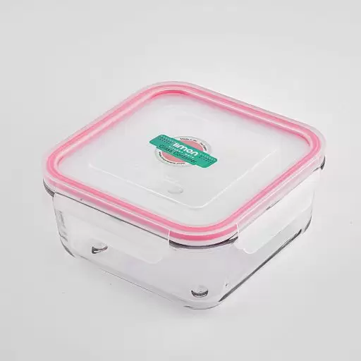 ظرف نگهدارنده مربع شیشه ای رنگ قرمز