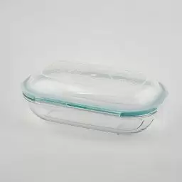 ظرف نگهدارنده شیشه ای مدل بیضی رنگ سبز