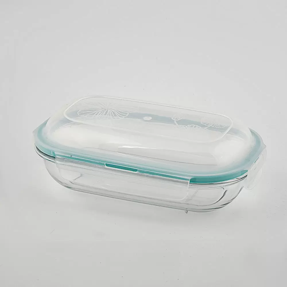 ظرف نگهدارنده شیشه ای مدل بیضی رنگ سبز