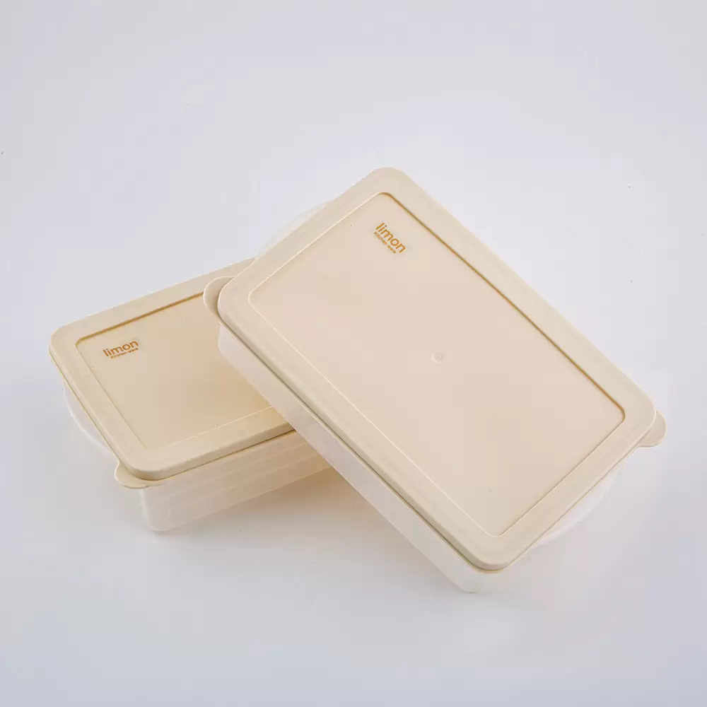 ست فریزر دو عددی رنگ کرمی طرح مستطیلی