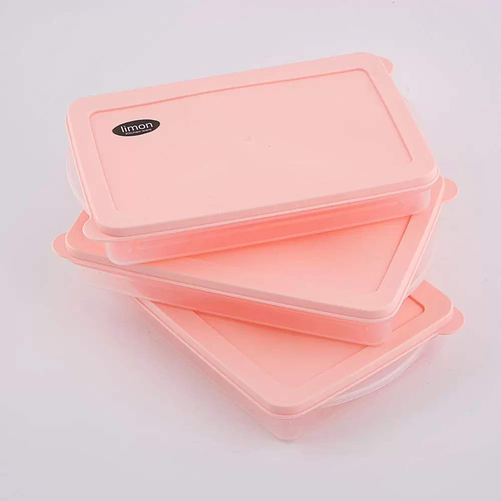 ست فریزری مدل 3 عددی رنگ گلبهی مستطیلی