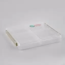 ظرف فریزری مدل چهارخانه رنگ بژ