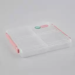 ظرف فریزری طرح چهارخانه رنگ گلبهی