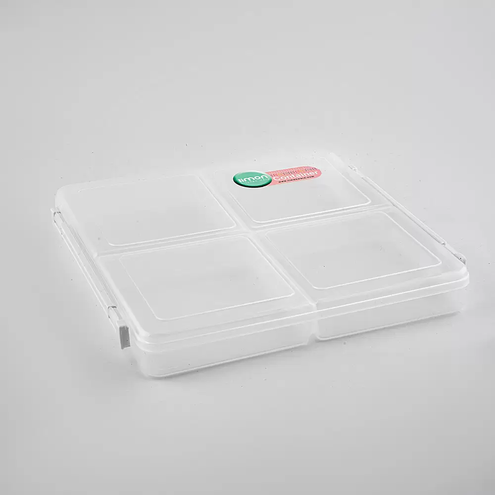 ظرف فریزری طرح چهارخانه رنگ سفید