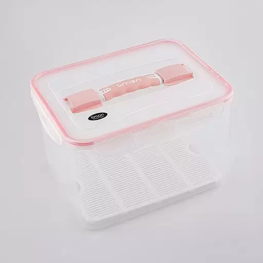 ظرف نگهدارنده طرح چهار قفل رنگ گلبهی