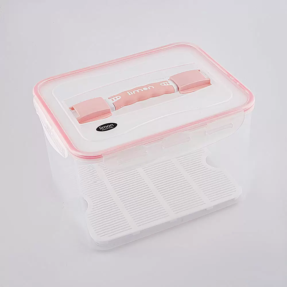 ظرف نگهدارنده طرح چهار قفل رنگ گلبهی