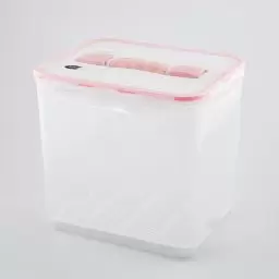 ظرف نگهدارنده طرح چهار قفل رنگ گلبهی بزرگ