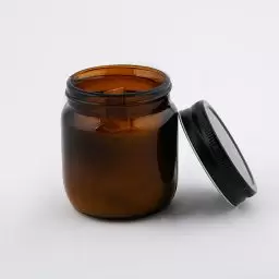 کلیز شمع درب دار مدل شیشه ای رایحه قهوه و وانیل