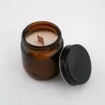 کلیز - شمع درب دار شیشه ای رستیک کوتاه رایحه قهوه.وانیل