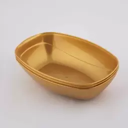 ظرف پیرکس بسته3 عددی شفاف رنگ طلایی