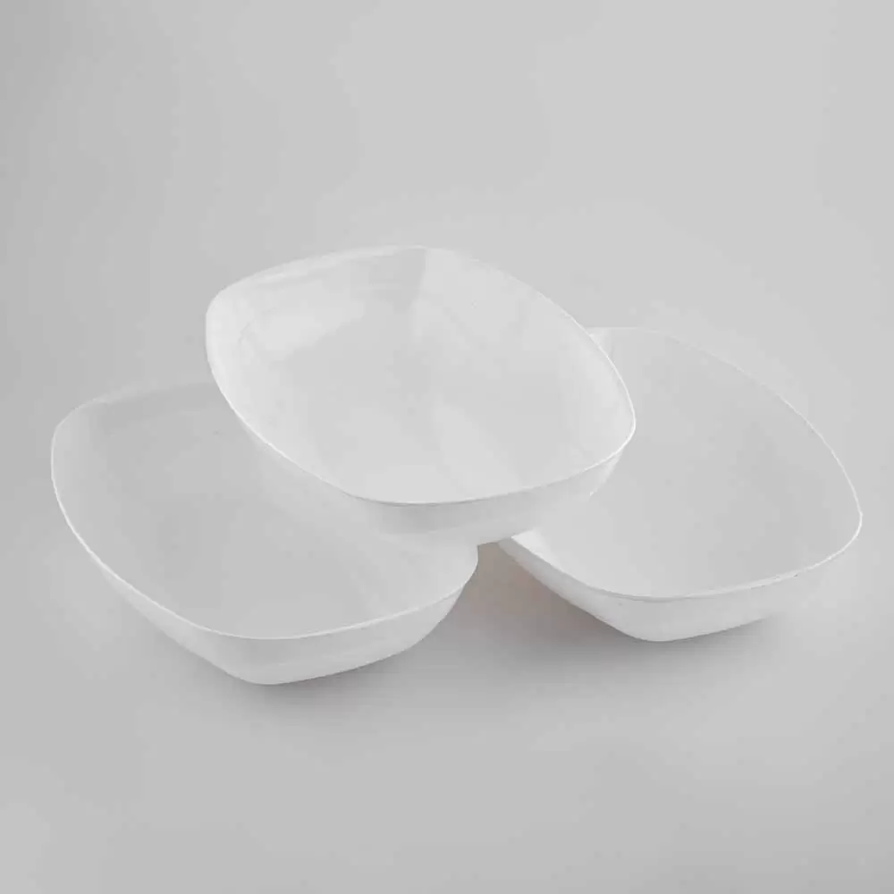 دیس پیرکس بیضی کوچک شفاف رنگ سفید