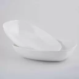 تابه پیرکس بیضی کوچک شفاف رنگ سفید