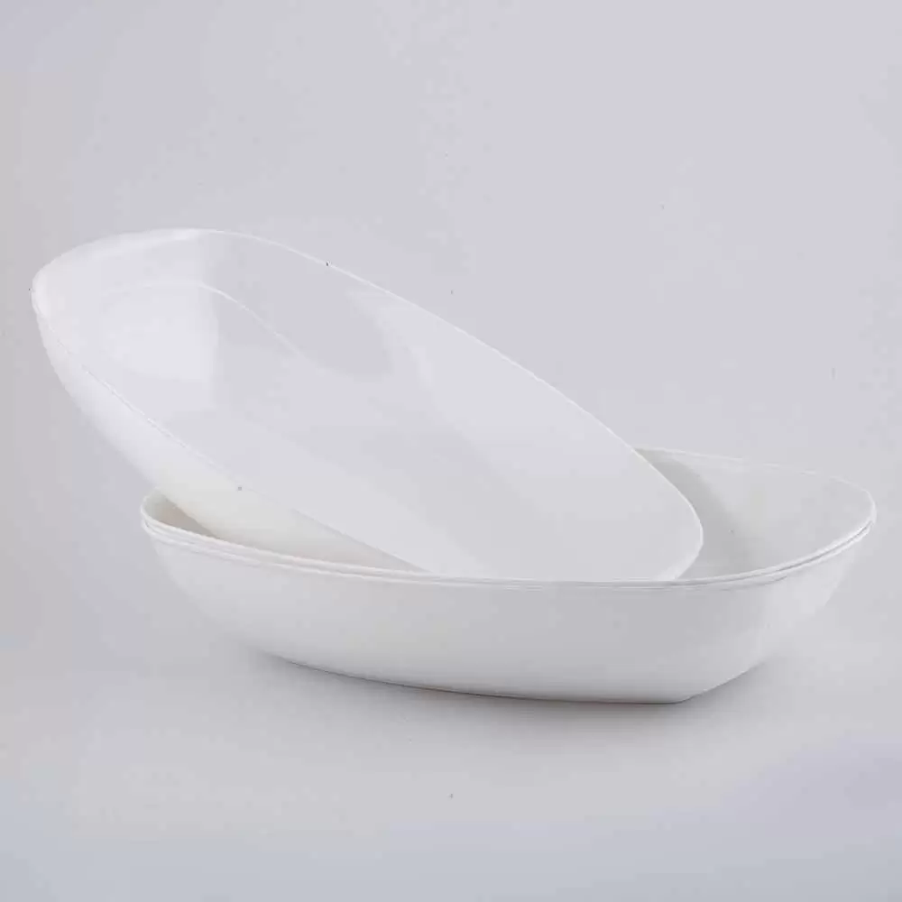 تابه پیرکس بیضی کوچک شفاف رنگ سفید