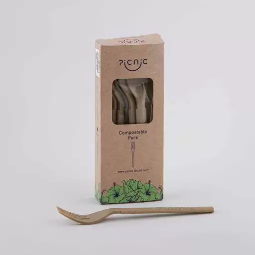 چنگال دیپلمات چوب پلاست بسته 12 عددی