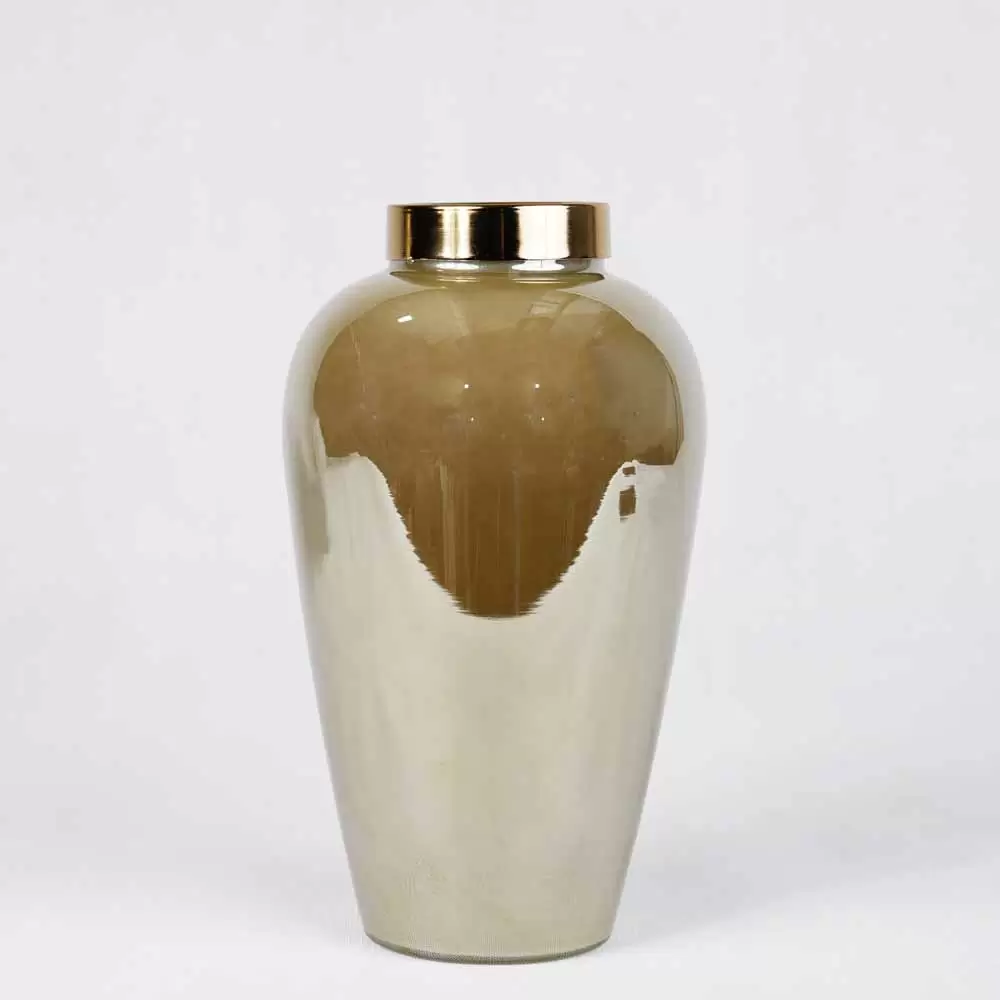 گلدان دور طلایی دودی ( نمای رو به رو)